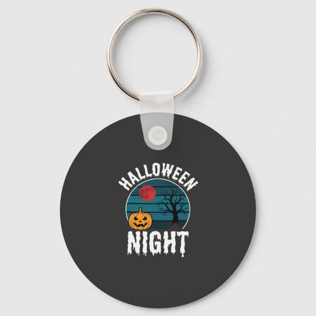 Chaveiro Vetor de árvore de abóbora da noite de Halloween (Frente)