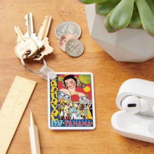 Chaveiro Viagem Antiga 1937 Mulher na Festa do Carnaval do 