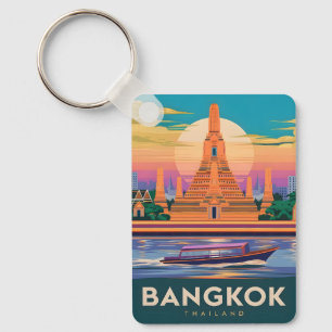 Chaveiro Viagem Antiga Banguecoque Tailândia Pôr do Sol Tem