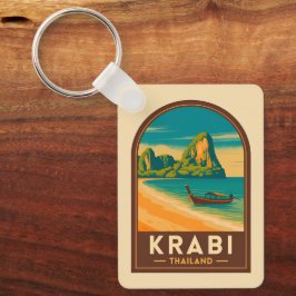 Chaveiro Viagem Antiga Krabi Tailândia Praia Railay Retro
