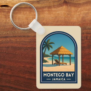 Chaveiro Viagem Clássica Montego Bay Jamaica Praia Retro