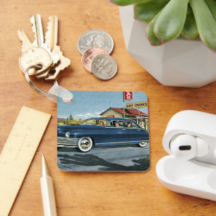 Chaveiro Viagem da família do vintage, posto de gasolina d