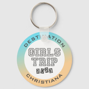Chaveiro Viagem de Meninas 2023 Degradê Tropical Personaliz