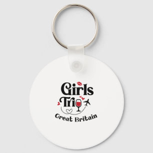 Chaveiro Viagem de meninas de vinho fofo Grã-Bretanha Viage