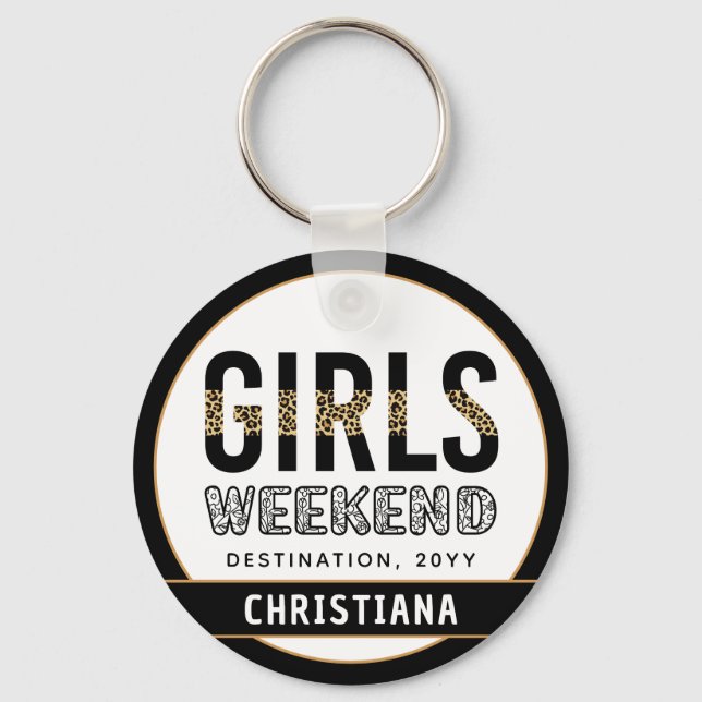 Chaveiro Viagem de Meninas Personalizadas no Fim de Semana (Frente)