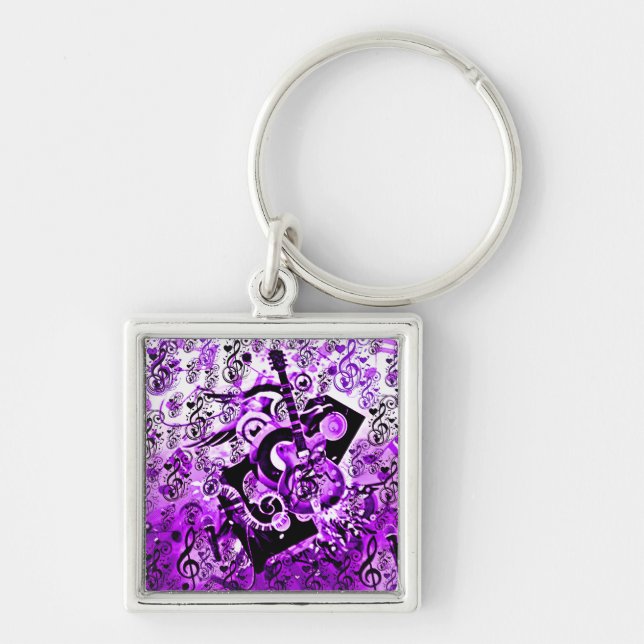 Chaveiro Viagem De Música, Rochas Roxo_ (Frente)