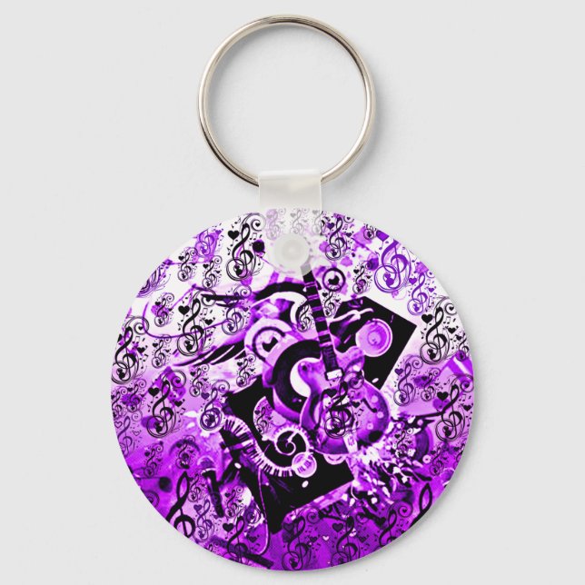 Chaveiro Viagem De Música, Rochas Roxo_ (Frente)
