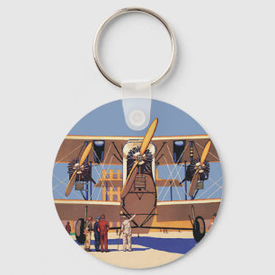 Chaveiro Viagem e Transporte Antigo Avião Biplano