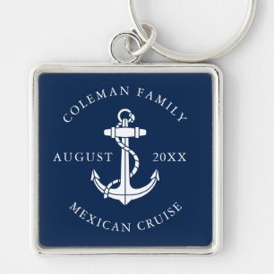 Chaveiro Viagem em Família com Âncora Náutica Personalizada