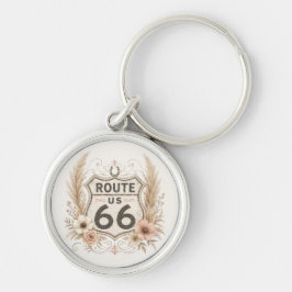 Chaveiro Viagem Essencial pela Rota 66 com Floral Rosa