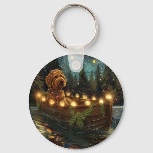 Chaveiro Viagem Festiva de Natal do Bernedoodle