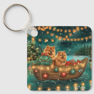 Chaveiro Viagem Festiva de Natal do Chow Chow
