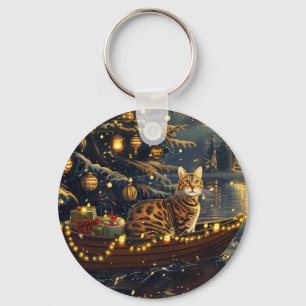 Chaveiro Viagem Festiva de Natal do Gato Bengal