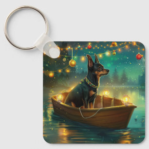 Chaveiro Viagem Festiva de Natal do Kelpie Australiano