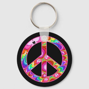 Chaveiro Viagem Groovy do Fractal do sinal de paz