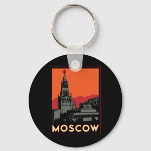 Chaveiro viagem retro do art deco de Moscovo Rússia kremli