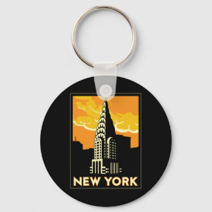 Chaveiro viagem retro do vintage de New York Estados Unidos