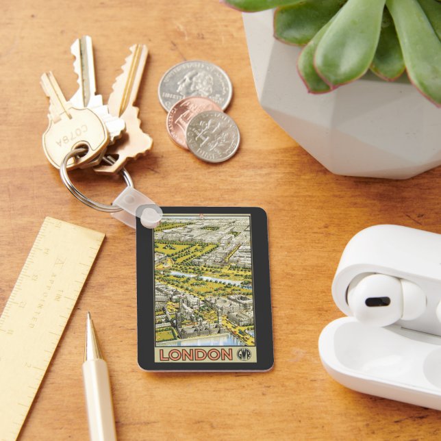 Chaveiro Viagens vintage, City of London Aerial View (Mesa)