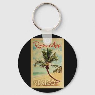 Chaveiro Viagens vintage da Árvore Palma de Riviera Maya