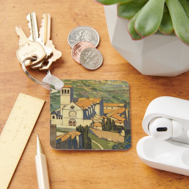 Chaveiro Viagens vintage De Assisi, Itália (Mesa)