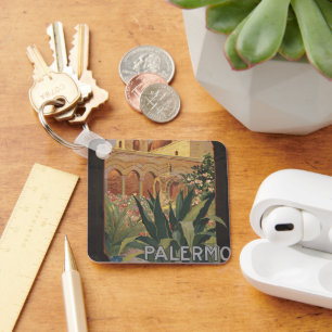 Chaveiro Viagens vintage De Poster Para Palermo, Itália.