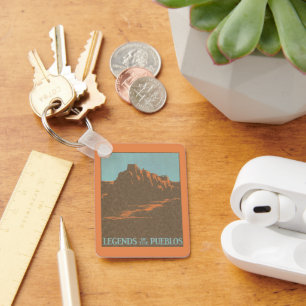 Chaveiro viagens vintage de Poster, Taos Pueblos, Novo Méx