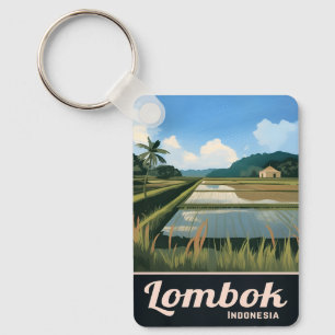 Chaveiro Viagens vintage Lombok Indonesia Paisagem