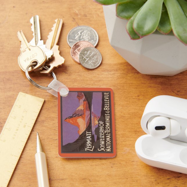 Chaveiro Viagens vintage, Montanha Matterhorn na Suiça (Mesa)