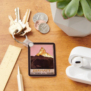 Chaveiro viagens vintage, Montanha Matterhorn, Suiça