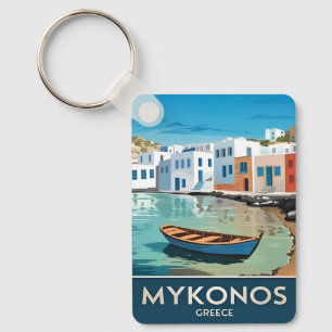 Chaveiro Viagens vintage Mykonos Grécia Paisagem Costeira