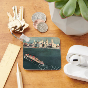 Chaveiro Viagens vintage por navio cruzeiro para Nova Iorqu