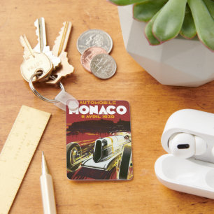 Chaveiro Viagens vintage Poster, Mônaco Grand Prix Auto Ra