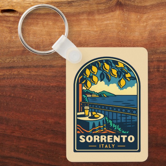 Chaveiro Viagens vintage Sorrento Itália Retrocêntrica Cost (Frente)