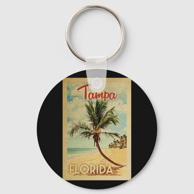 Chaveiro Viagens vintage Tampa Palm Tree (Frente)