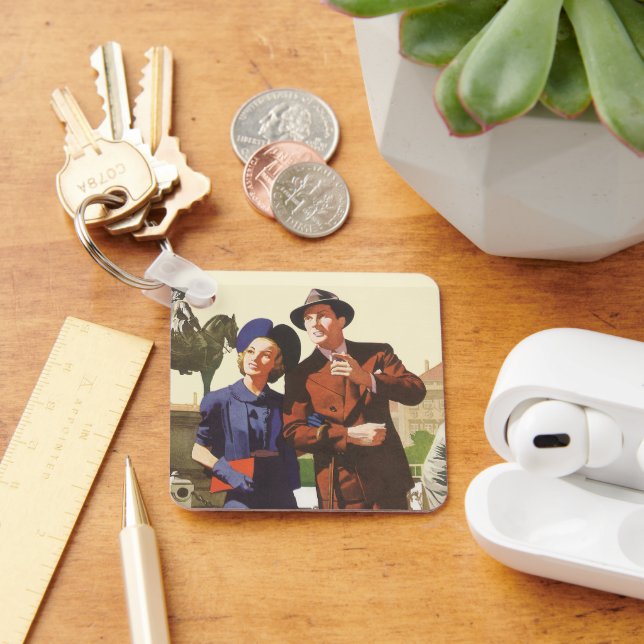 Chaveiro Viagens vintage, Turistas em Visita de Férias (Mesa)