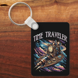 Chaveiro Viajante do Tempo - Aventura Espacial Steampunk