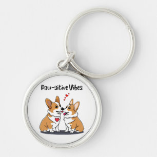Chaveiro Vibes Corgis Apaixonados