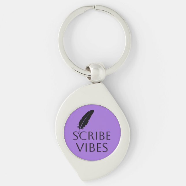 Chaveiro Vibrações de Escriba Roxo Escritores Autores Poeta (Frente)