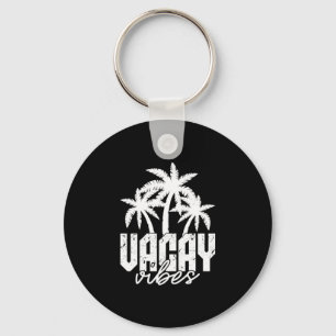 Chaveiro Vibrações de férias palmeiras retrô vintage praia