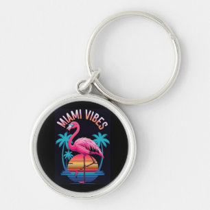 Chaveiro Vibrações de Miami Design de Flamingo de Verão-634