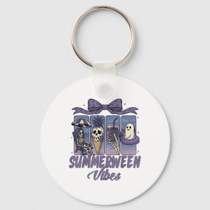 Chaveiro Vibrações de Summerween Esqueleto Fantasma Festa n