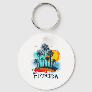 Chaveiro Vibrações de Verão da Flórida Miami Praia Estado d