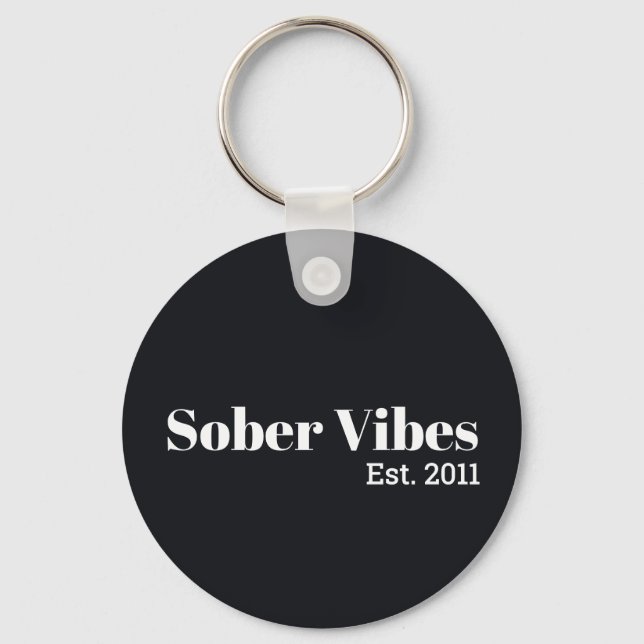 Chaveiro Vibrações Sóbrias Est. Data de Sobriedade (Frente)
