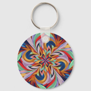 Chaveiro Vibrant Abstrato Bloom - Arte Colorida de Parede