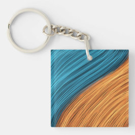 Chaveiro Vibrant Neon Light Strands of Blue and Orange