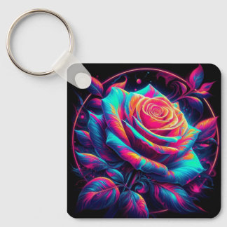 Chaveiro Vibrant Neon Rose