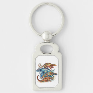 Chaveiro Vibrant Tribal Lizard Totem