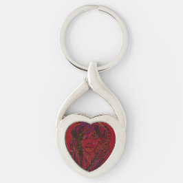 Chaveiro Victorian Era Dreamer Girl Heart Shaped Keychain