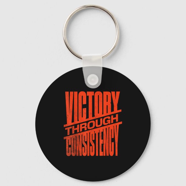 Chaveiro Victory Through Consistency Motivational Insration (Frente)