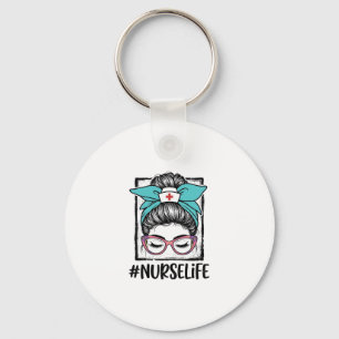 Chaveiro Vida de Enfermeira Coque Desarrumado Arco-íris Vet